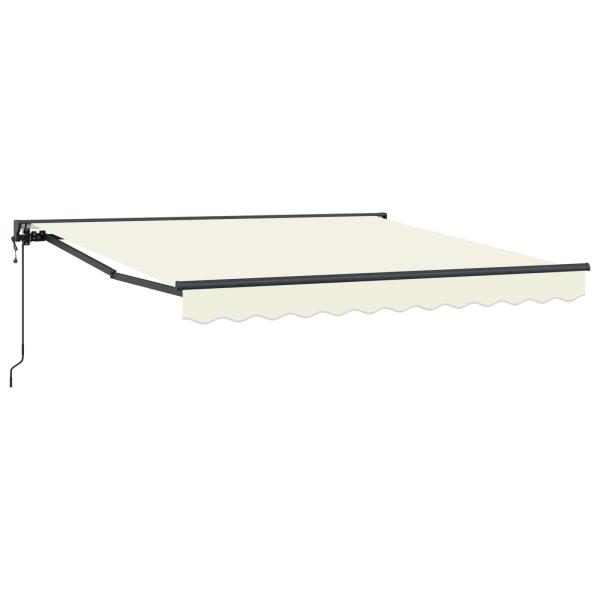 ARDEBO.de - Einziehbare Markise Creme 350 x 250 cm Polyester und Metall