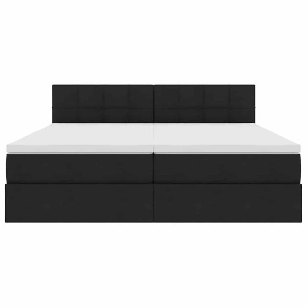 Aufbewahrungsbett mit Matratze Schwarz 180 x 200 cm Kunstleder