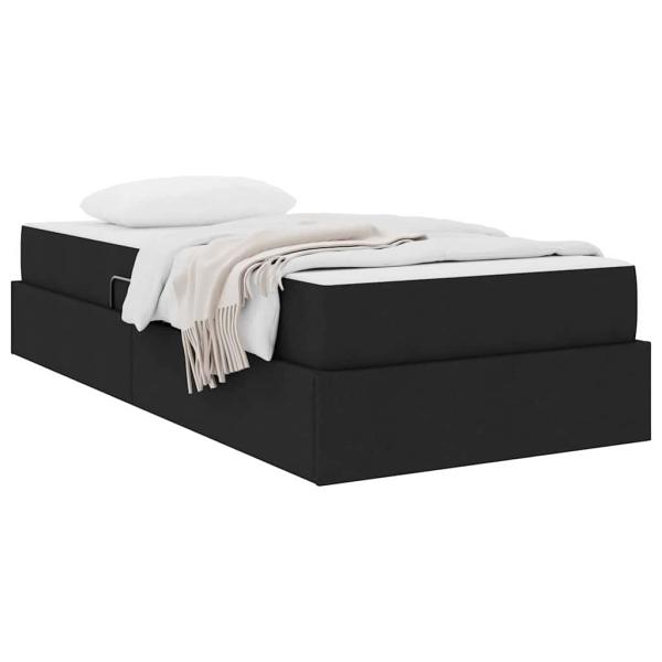 ARDEBO.de - Aufbewahrungsbett mit Matratze Schwarz 90 x 200 cm Polyester