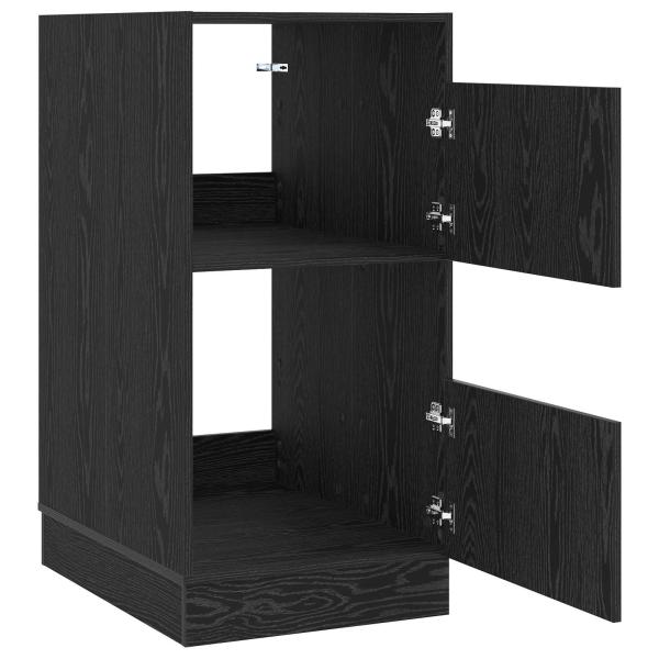 Wäscheschrank mit Tür Schwarz Eichen-Optik 50 x 68 x 102 cm