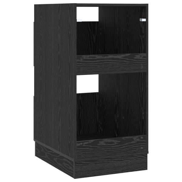Wäscheschrank mit Tür Schwarz Eichen-Optik 50 x 68 x 102 cm