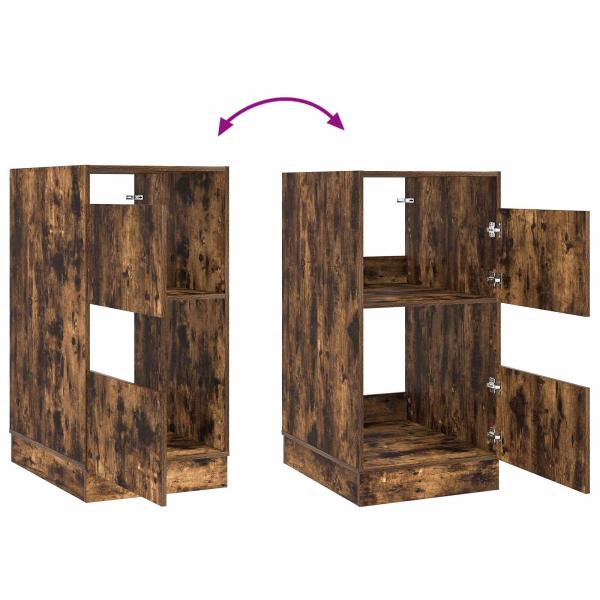 Wäscheschrank mit Speicher Geräucherte Eiche Holzwerkstoff