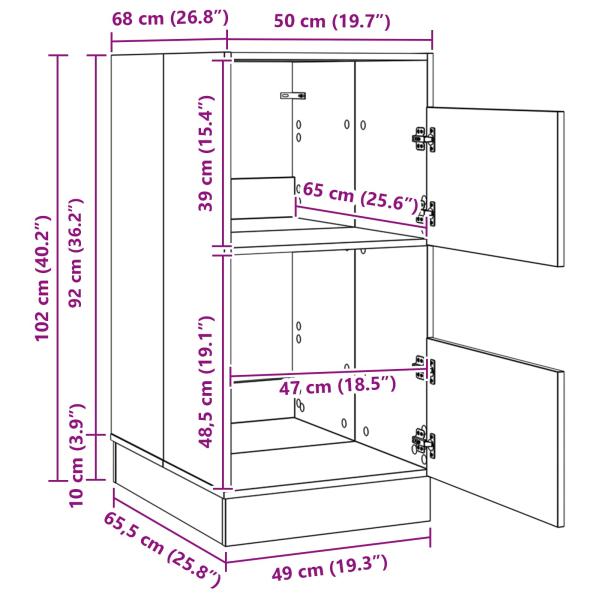 Wäscheschrank mit Speicher Geräucherte Eiche Holzwerkstoff