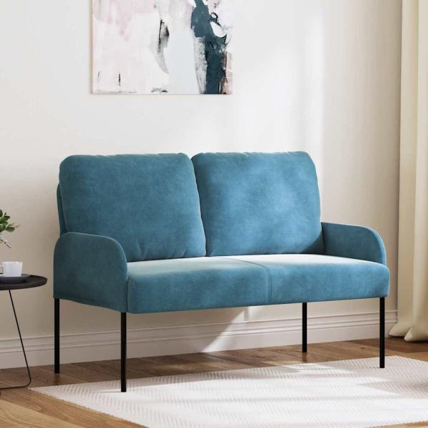 ARDEBO.de - Sofas mit Kissen 110cm Blau Sperrholz