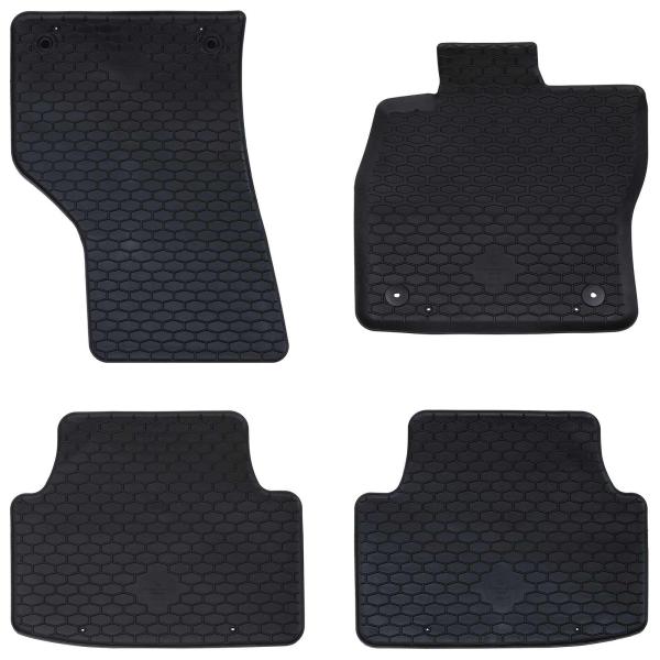 ARDEBO.de - Autofußmatte 4 pcs Schwarz Sitz LEON TPE