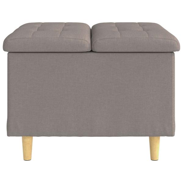 Aufbewahrungsottomane mit Kissen Taupe 60 x 60 x 45 cm Stoff