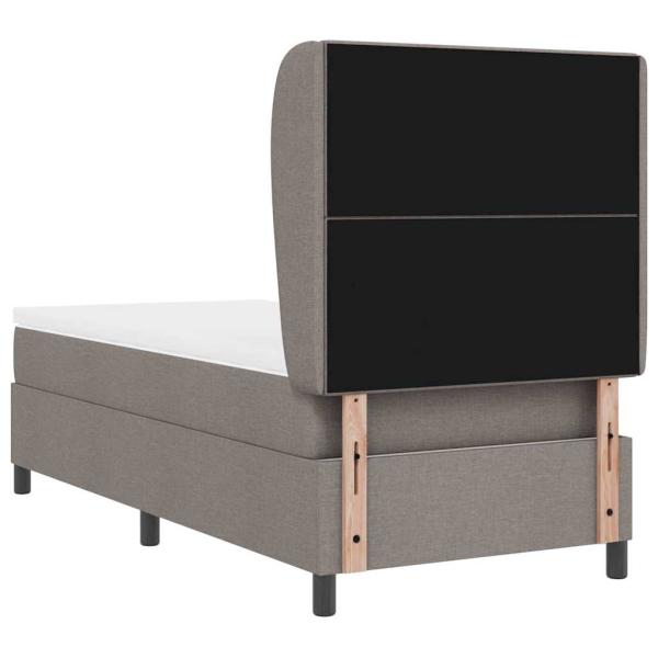 ARDEBO.de - Boxspringbett mit Matratze mit Kopfteil Taupe 80 x 200 cm Stoff
