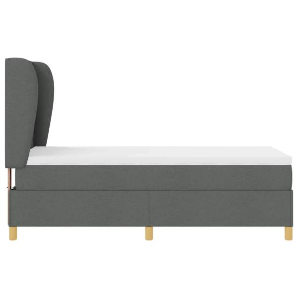 Boxspringbett mit Matratze Dunkelgrau 90x190 cm Dunkelgrau