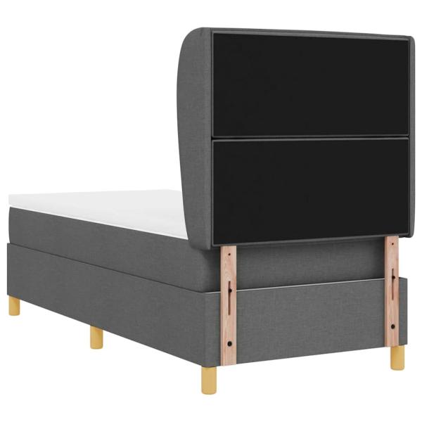 Boxspringbett mit Matratze Dunkelgrau 90x190 cm Dunkelgrau