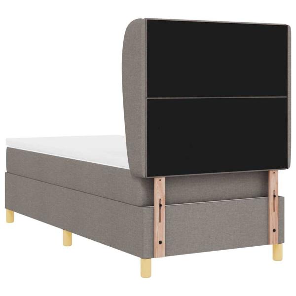 Boxspringbett mit Matratze Dunkelgrau 90x190 cm Taupe Stoff