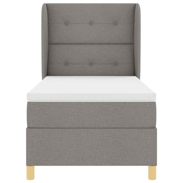 Boxspringbett mit Matratze Dunkelgrau 90x190 cm Taupe Stoff