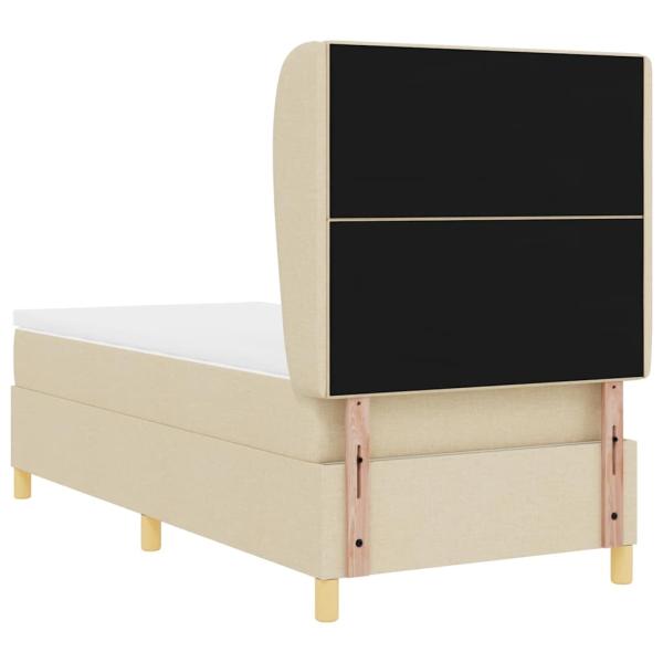 Boxspringbett mit Kopfteil Creme 190 x 90 cm Stoff