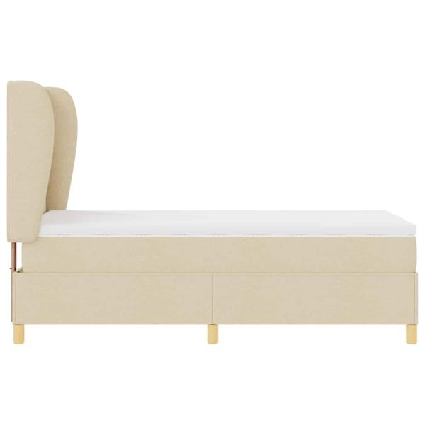 Boxspringbett mit Matratze Dunkelgrau 90x190 cm Creme Stoff
