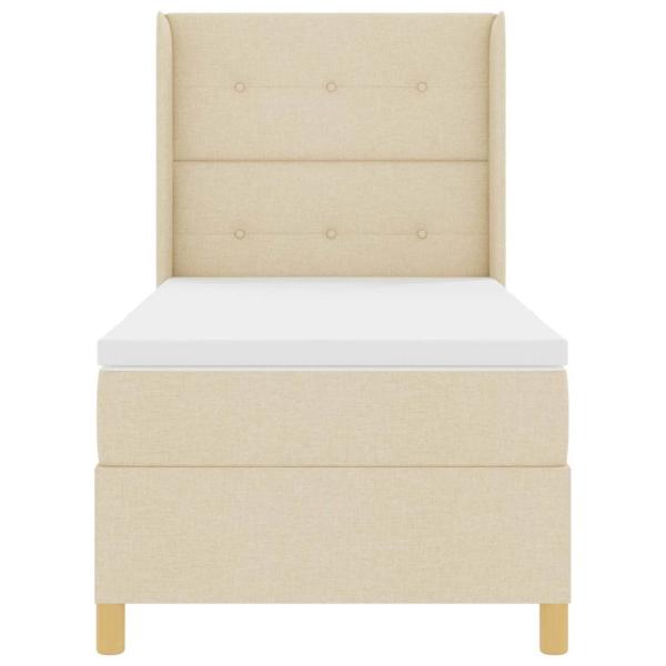 Boxspringbett mit Matratze mit Kopfteil Creme 90 x 190 cm Stoff