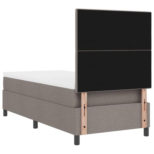 Boxspringbett mit Matratze mit LED Taupe 80 x 200 cm Stoff