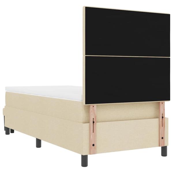 Boxspringbett mit Matratze mit Kopfteil Creme 90 x 190 cm Stoff
