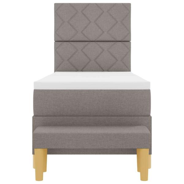 Boxspringbett mit Matratze mit Kopfteil Taupe 80 x 200 cm Stoff