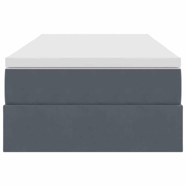 Aufbewahrungsbett mit Matratze Dunkelgrau 90 x 190 cm Samt