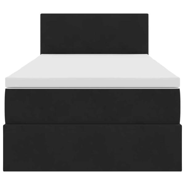 Aufbewahrungsbett mit Matratze Schwarz 90 x 190 cm Samt