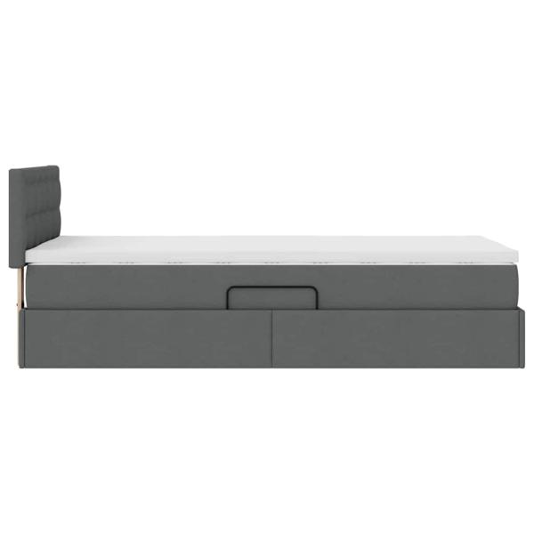 ARDEBO.de - LED-Speicherbett mit Matratze Dunkelgrau 90 x 190 cm Stoff