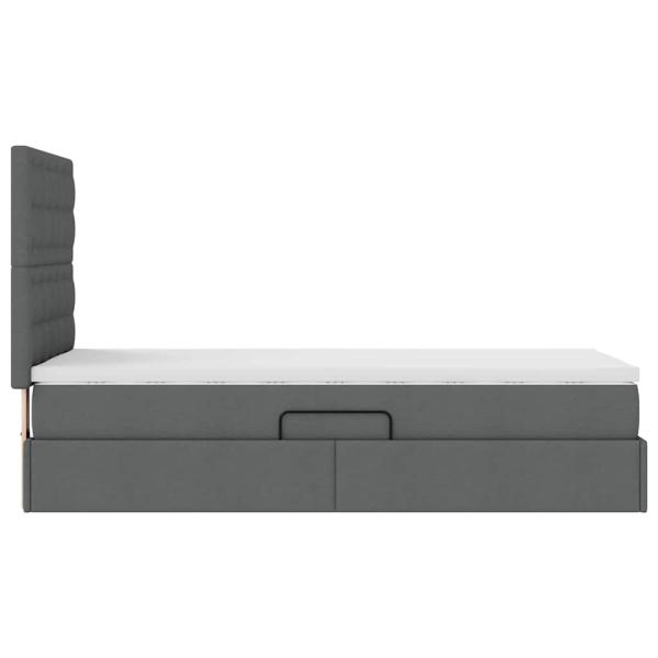 ARDEBO.de - Aufbewahrungsbett mit Matratze Dunkelgrau 90 x 190 cm Polyester