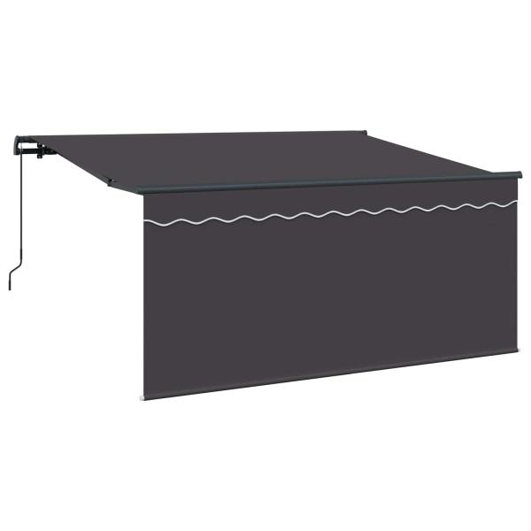 Einziehbare Markise Gestreift Anthrazit 300 x 200 cm Stoff
