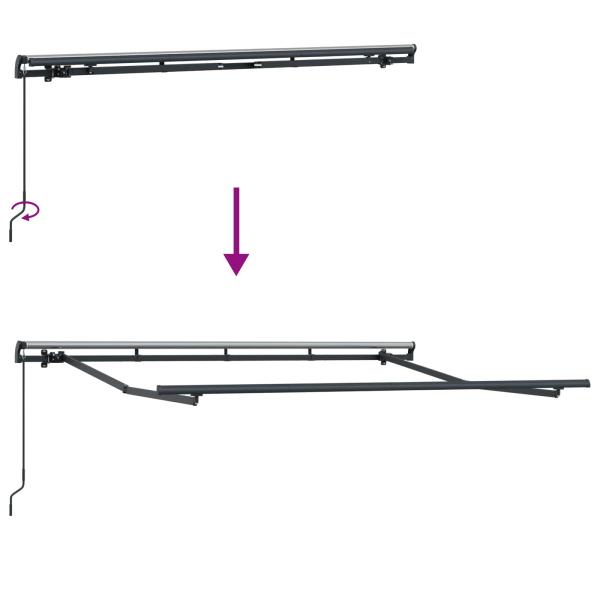 Einziehbare Markise Gestreift Anthrazit 300 x 200 cm Stoff