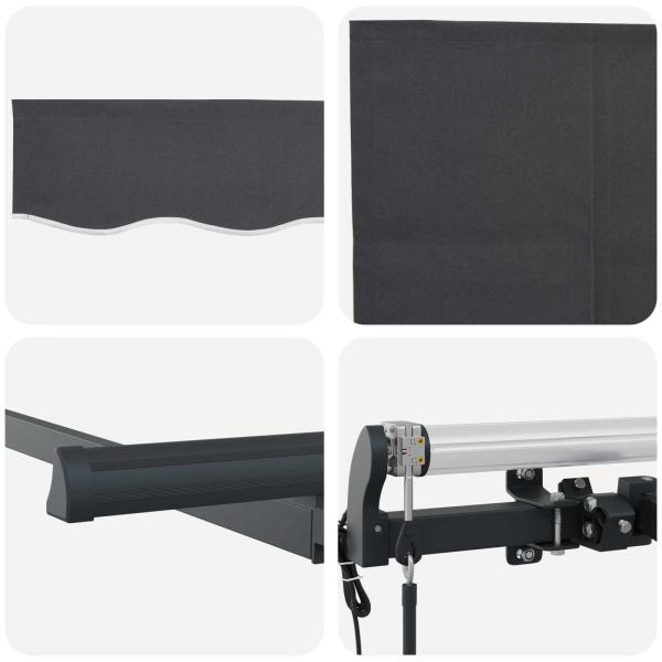 Einziehbare Markise Gestreift Anthrazit 300 x 200 cm Stoff