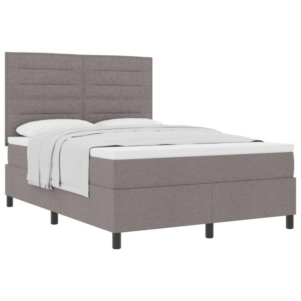 Boxspringbett mit Matratze Taupe 140 x 190 cm Stoff