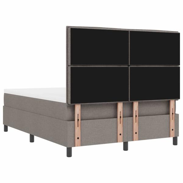 Boxspringbett mit Matratze Taupe 140 x 190 cm Stoff