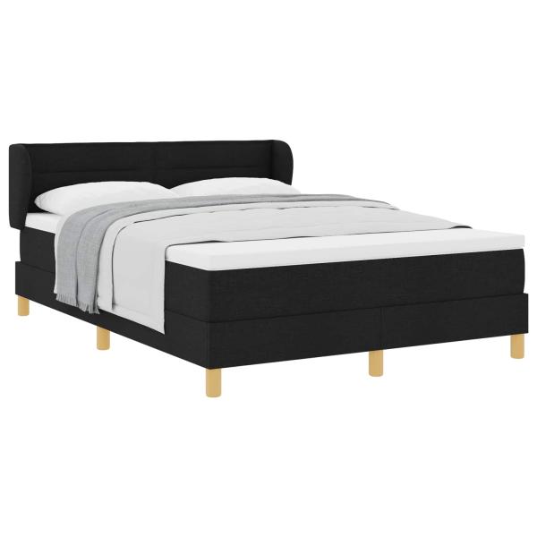 Boxspringbett mit Matratze Schwarz 140 x 190 cm Stoff