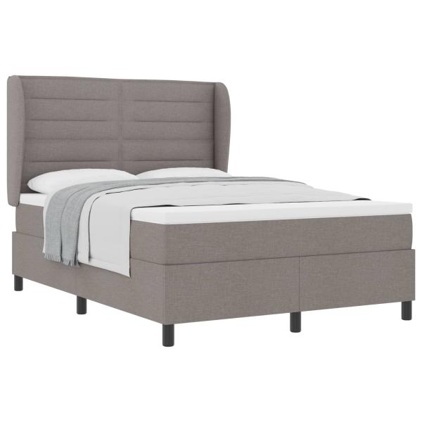Boxspringbett mit Matratze Taupe 140 x 190 cm Stoff
