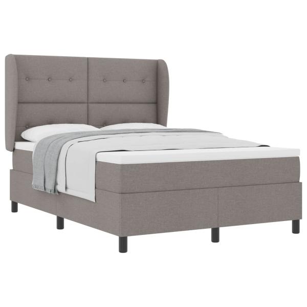 Boxspringbett mit Matratze Taupe 140 x 190 cm Stoff