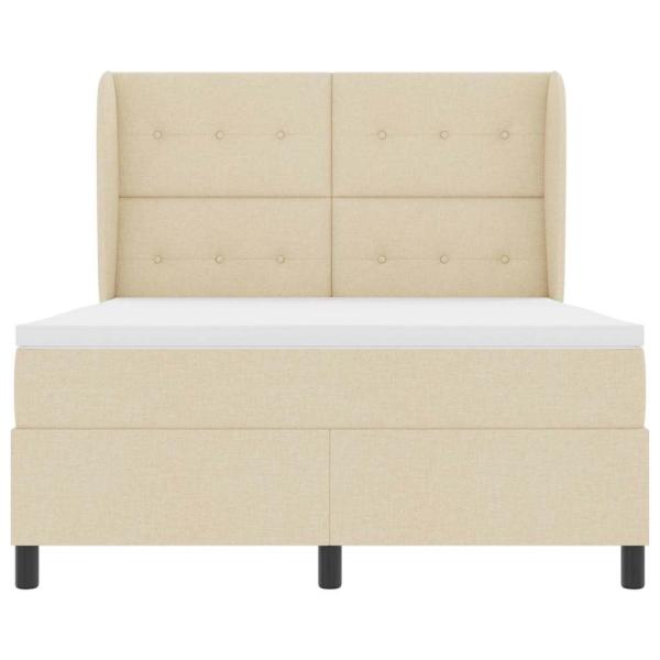 ARDEBO.de - Boxspringbett mit Matratze Creme 140 x 200 cm Stoff