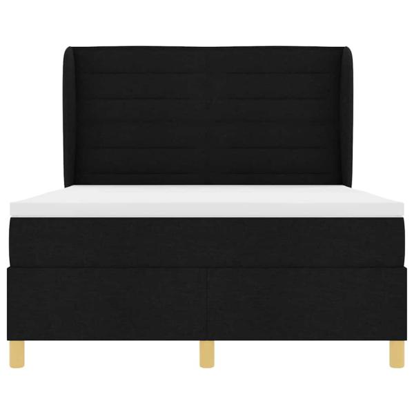 Boxspringbett mit Matratze Schwarz 190 x 140 cm Stoff