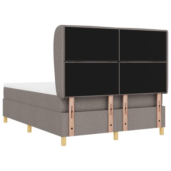 Boxspringbett mit Matratze Dunkelgrau 90x190 cm Taupe Stoff