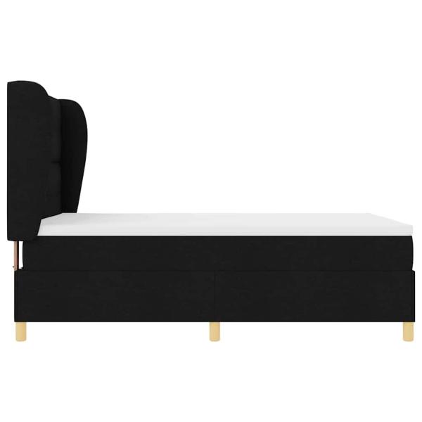 Boxspringbett mit Matratze Dunkelgrau 90x190 cm Schwarz Stoff