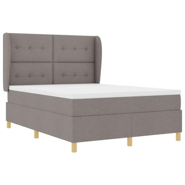 Boxspringbett mit Matratze Dunkelgrau 90x190 cm Taupe Stoff