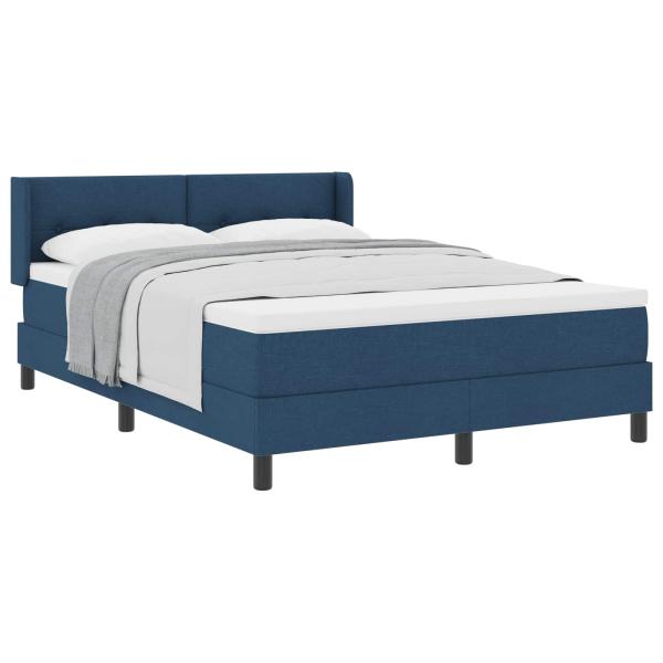 Boxspringbett mit Matratze Blau 200 x 140 cm Polyester