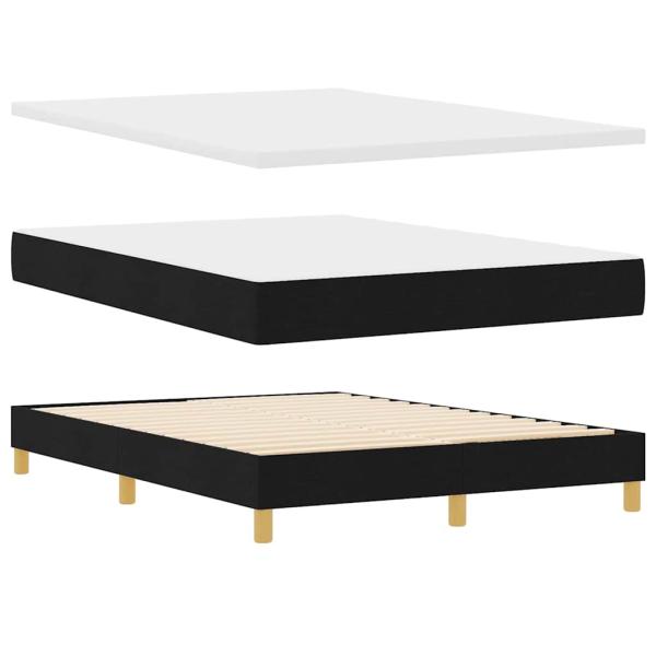 Boxspringbett mit Matratze Schwarz 190 x 140 cm Stoff