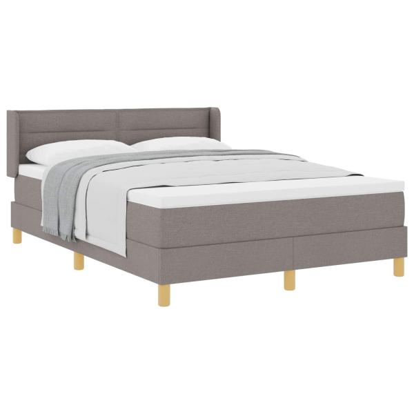 ARDEBO.de - Boxspringbett mit Matratze Taupe 140 x 190 cm Stoff