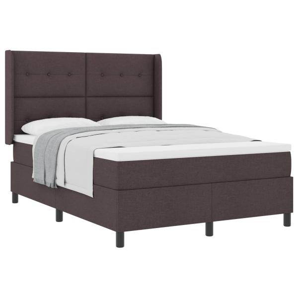 Boxspringbett mit Matratze Dunkelbraun 140 x 200 cm Stoff