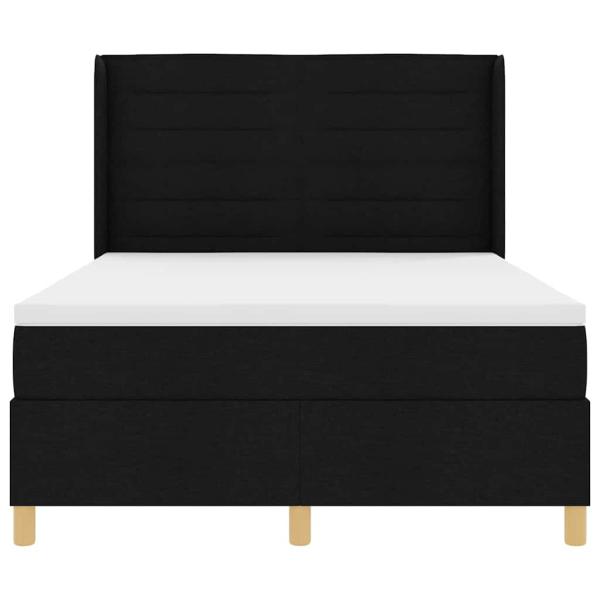 Boxspringbett mit Matratze Schwarz 140 x 190 cm Stoff