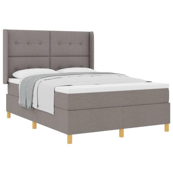 Boxspringbett mit Matratze Taupe 140 x 190 cm Stoff