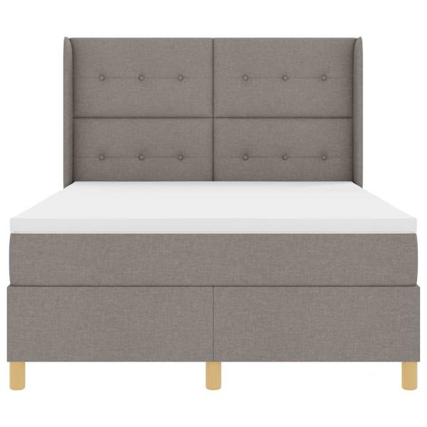 Boxspringbett mit Matratze Taupe 140 x 190 cm Stoff