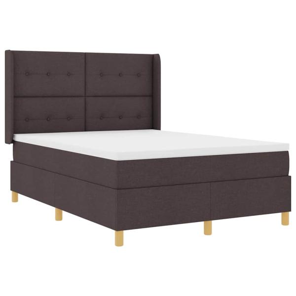 Boxspringbett mit Matratze Dunkelbraun 140 x 200 cm Stoff