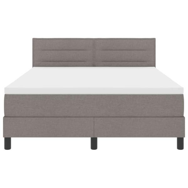 Boxspringbett mit Matratze mit LED Taupe 140 x 190 cm Stoff
