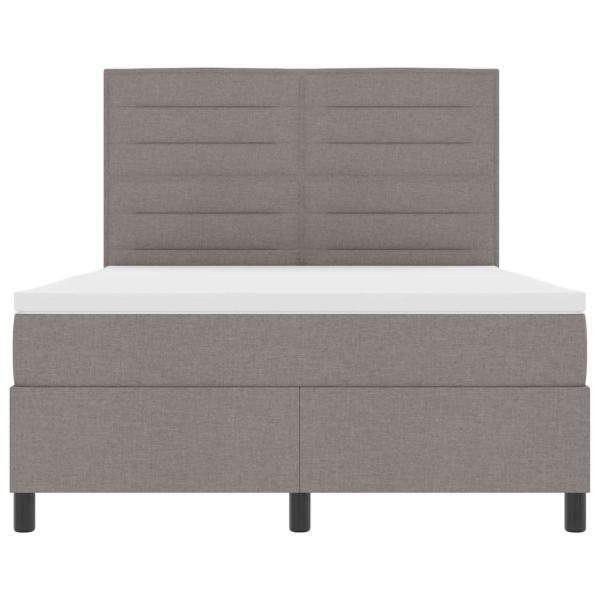 Boxspringbett mit Matratze mit LED Taupe 140 x 190 cm Stoff