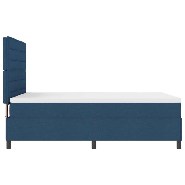 Boxspringbett mit Matratze mit LED Blau 140 x 200 cm Stoff