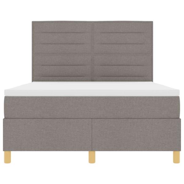 LED Boxspringbett mit Matratze Taupe 140 x 190 cm Stoff
